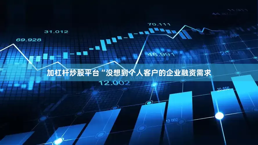 加杠杆炒股平台“没想到个人客户的企业融资需求